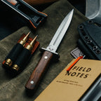 Dague de chasse L'Épine vue complète avec étui cuir et lame - Dufour France