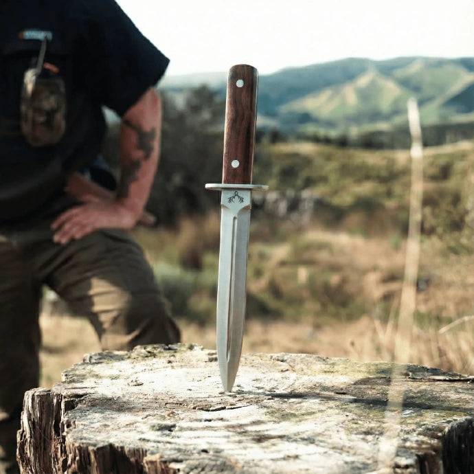 Lame double tranchant acier inoxydable 8Cr13MoV - dague de chasse L'Épine